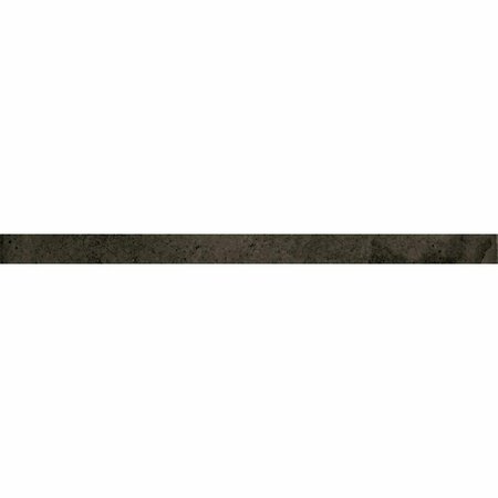 APOLLO TILE Antiek 1.25 in. x 7.9 in. Glossy Black Ceramic Pencil Tile Trims 0.7 sq. ft./case, 10PK MOD88BLKPENA